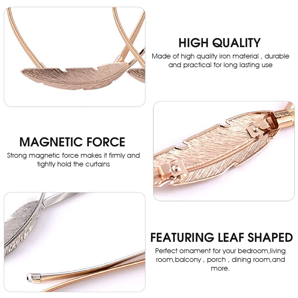 HASTHIP 2Pcs Magnetic Curtain Tieback Creative Tieback Elastic Alloy Strap Boutique Feather Closure Tieback for Window Curtain, Grommet Window Drape in Living Room, Bed Room, Home, Office HASTHIP 2Pcs Magnetic Curtain Tieback Creative Tieback Elastic Alloy Strap Boutique Feather Closure Tieback for Window Curtain, Grommet Window Drape in Living Room, Bed Room, Home, Office